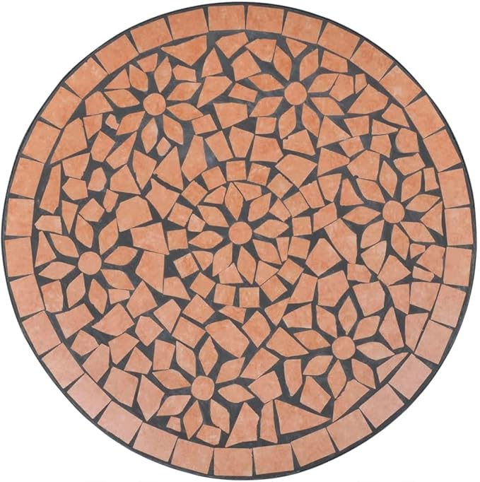 Bistro Set,Patio Lounge Set,Outdoor Patio Furniture,Outdoor Chat Conversation Set,Garden Furniture Sets,for Patio,Backyard,Garden,3 Piece Ceramic Tile Terracotta