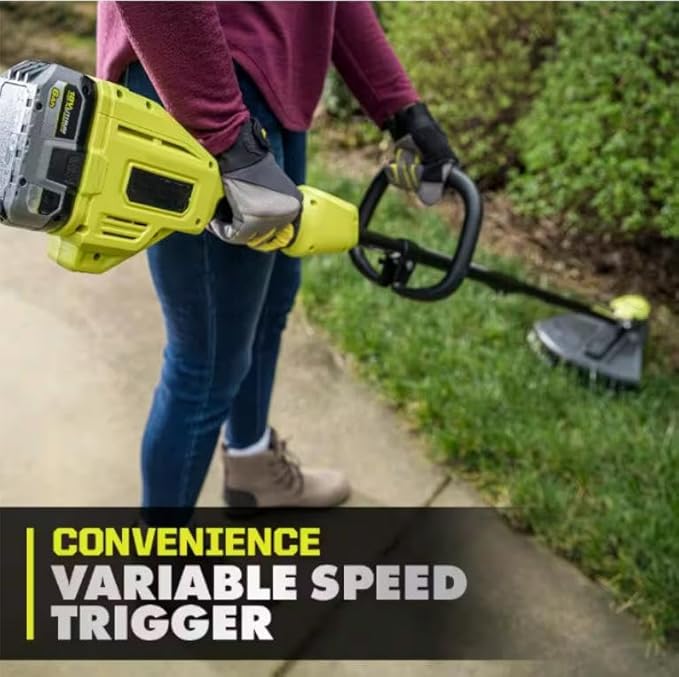 P20019BTL-AC0580PCL Fits for Ryobi 18V Brushless Whisper Series Cordless Battery String Trimmer w/Extra 5-Pack Pre-Cut Spiral Line (Tool Only)