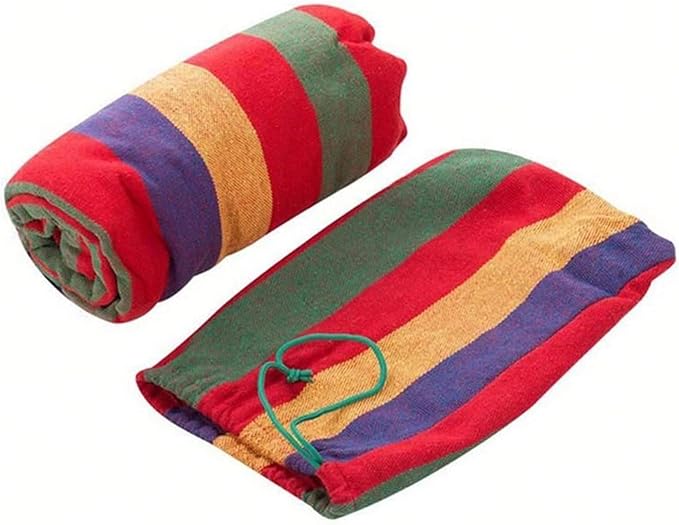 XL Double Brazilian Hammock 260x150cm - Soft Cotton Fabric for 2 People - Ideal for Backyard, Patio, Porch - Indoor/Outdoor Swing Bed with 2 Hanging Ropes Red