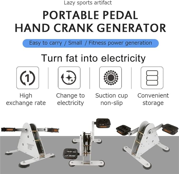 Hand Crank Generators 50W/100W Foot Pedal Power Generator, Pedal Power Generator with USB Interface/DC1-35V Output, Easy To Carry Bicycle Generator Charger,100W
