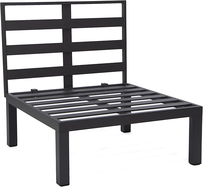 LeisureMod Hamilton Modern 6-Piece Modular Outdoor Sectional Aluminum Patio Conversation Set with Removable Cushions for Patio, Lawn, Garden, Poolside (Red)