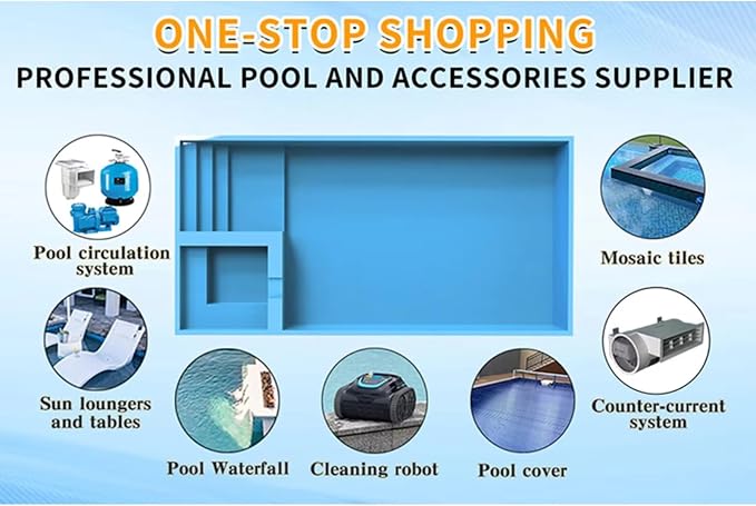 Heavy-Duty Shipping Container Swimming Pool, 20/40FT Above Ground Prefab Swimming Pool, Robust Outdoor Pool with Filter Integrated Steps for Backyard Patio Garden Adults Family Leisure Vacation Use