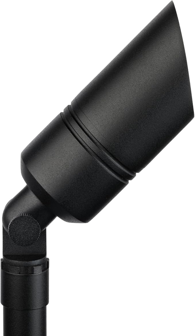 Kichler 5" Black Brass MR16 12V Drop-in Accent Fixture, Landscape Lighting, (2.25" x 5.25"), 15475BKB