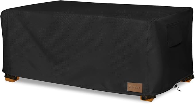 Waterproof Outdoor Coffee Table Cover,Rectangular Patio Small Side Table Cover,Outdoor Table Covers Rectangle Waterproof,48 x 28 x 16 inch -Black