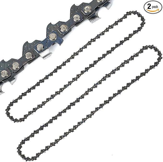 12-Inch Chainsaw Chain Replacement - 2-Piece Set, 1/4-Inch Pitch, 62 Drive Links, Compatible with Electric Chainsaws