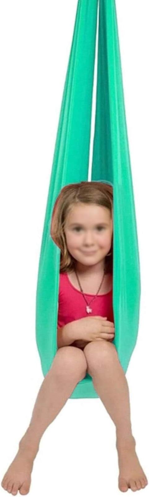 Therapy Swing Sensory Cuddle Hammock Home Outdoor for Kids Child and Teens Autism ADHD Aspergers Load Up to 440LB with Special Needs Children Toy Swing (Color : Lake Green, Size : 150 x 280 cm)