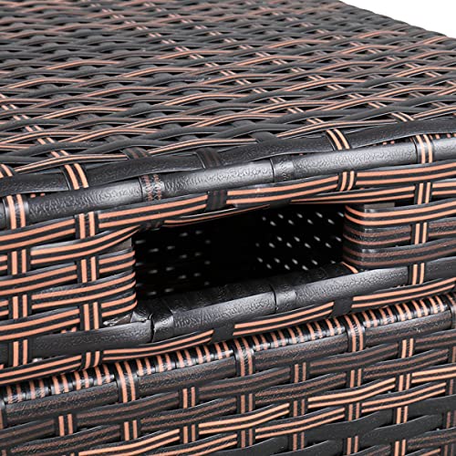 41 X 41 X 81.5cm Rattan Outdoor Garbage Anti-UV Outdoor Resin Wicker Trash Garbage Can Rubbish Bin 26.7 Coupons Gallon