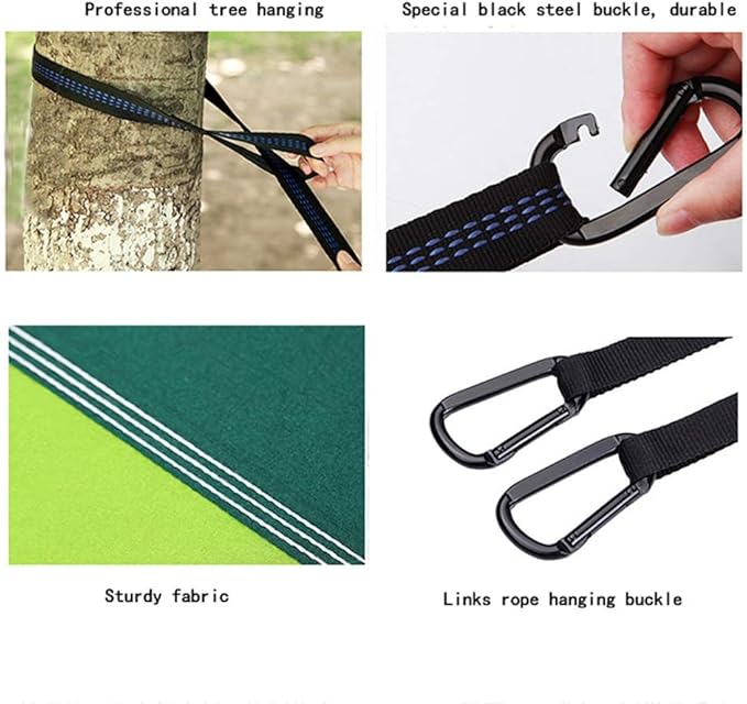 Camping Hammock, Hammock Automatic Speed Open Outdoor Leisure with Mosquito Net Single Double Ultra Light Quick-Drying Parachute Cloth Camping Swing(Gray)