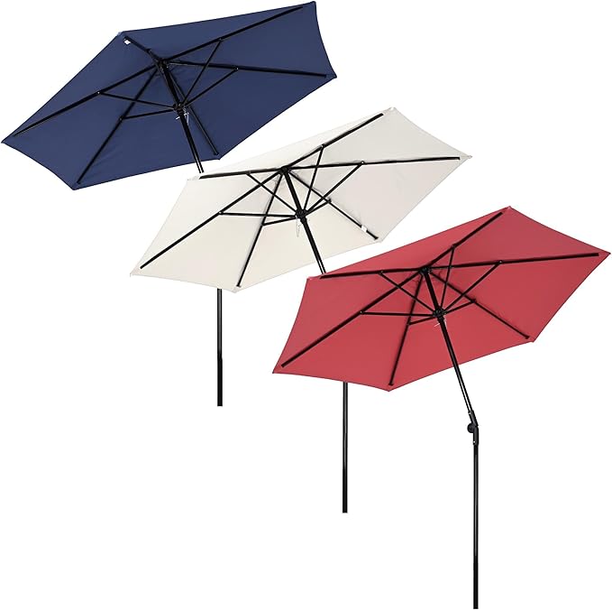 Yescom 7.5ft Outdoor Bistro Market Table Umbrella for Restaurant Cafe Rental Patio 250th Celebration Lawn Party Event Shade Yard Deck Railing Parasol