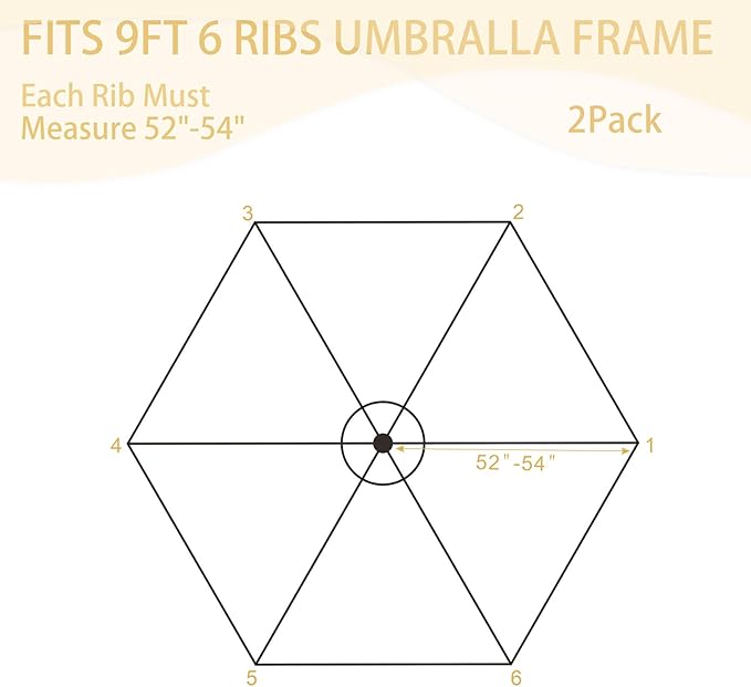 Goodgoods 9ft Patio Umbrella Replacement Canopy Market Umbrella Top Outdoor Umbrella Canopy (2pcs/package)