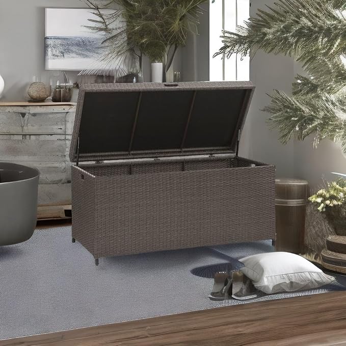 Ergode Palm Harbor Outdoor Wicker Storage Chest - Weathered Grey