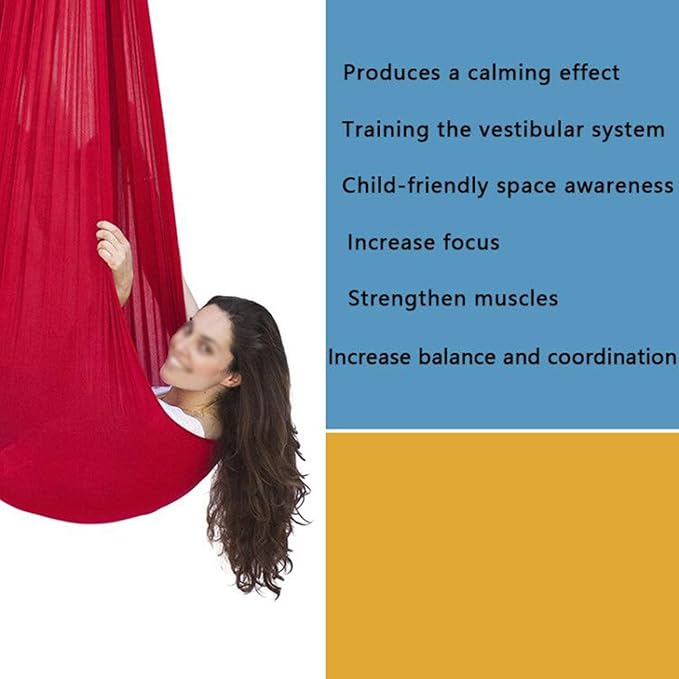 Sensory Swing for Kids Indoor Therapy Swings Chair Hanging Hammock for Children/Adult Sensory Integration (Color : Orange, Size : 150 x 280 cm)