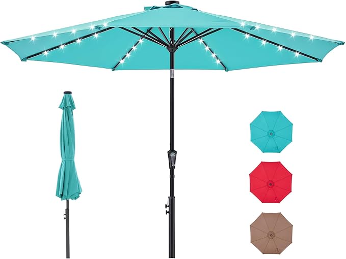 NEWBULIG 10FT Patio Umbrella, Offset Cantilever Outdoor Patio Table Umbrella, UV Protection, Fade Resistant Fabric, Easy Tilt Adjustment for Deck, Pool, Backyard, Garden
