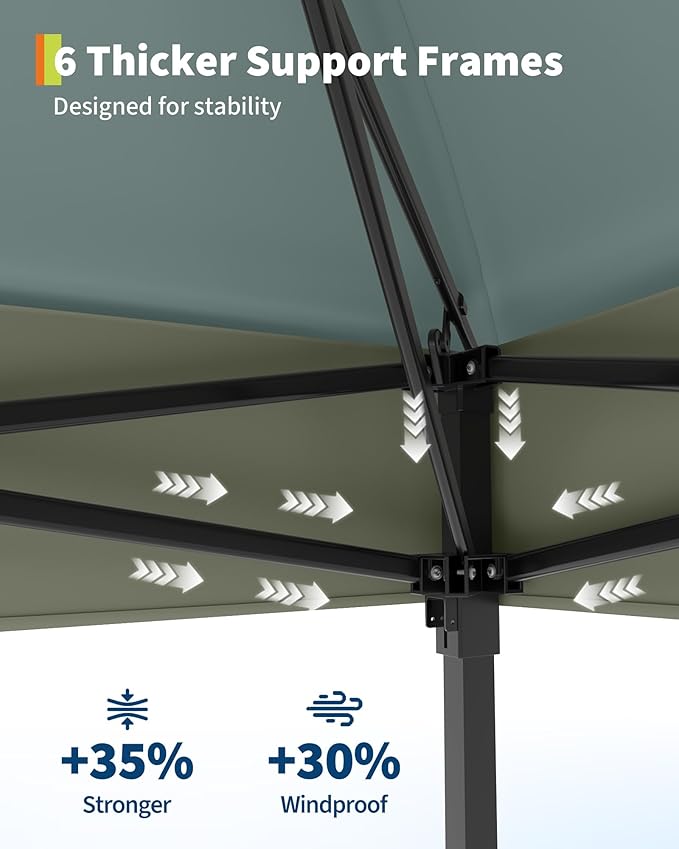 Garvee 12x12FT Pop Up Gazebo with Mosquito Netting, Outdoor Canopy Tent Easy Setup for Backyard Patio Garden Deck, Green