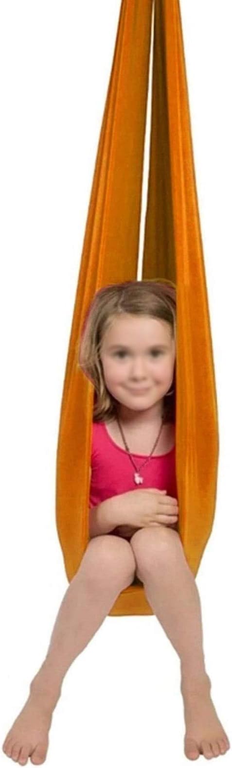 Therapy Swing Sensory Cuddle Hammock Home Outdoor for Kids Child and Teens Autism ADHD Aspergers Load Up to 440LB with Special Needs Children Toy Swing (Color : Orange, Size : 100 x 280 cm)
