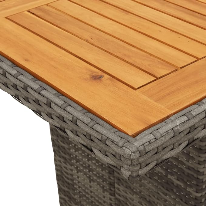 Backyard Furniture Patio Conversation Sets Outdoor Seating 7 Piece Patio Dining Set with Cushions Gray Poly Rattan Suitable for Gardens, Balconies, Decks