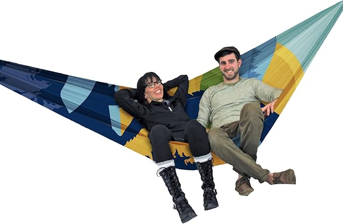 Bigfoot Scene Polyester Hammock 55"x106" with Storage Bag Compact Size Sasquatch 275 lb Limit