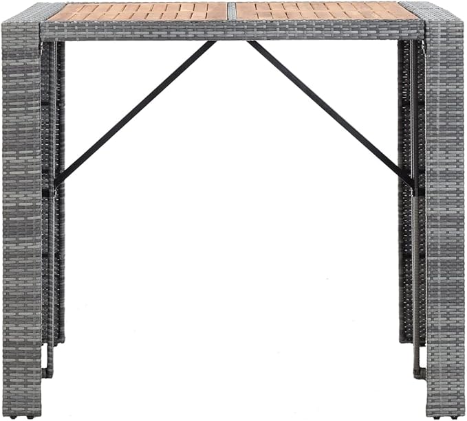 Patio Bar Set with Cushions,Patio Lounge Set,Outdoor Furniture,Outdoor Furniture Sets,Patio Conversation Sets,for Garden,Deck,Backyard,5 Piece Poly Rattan Gray