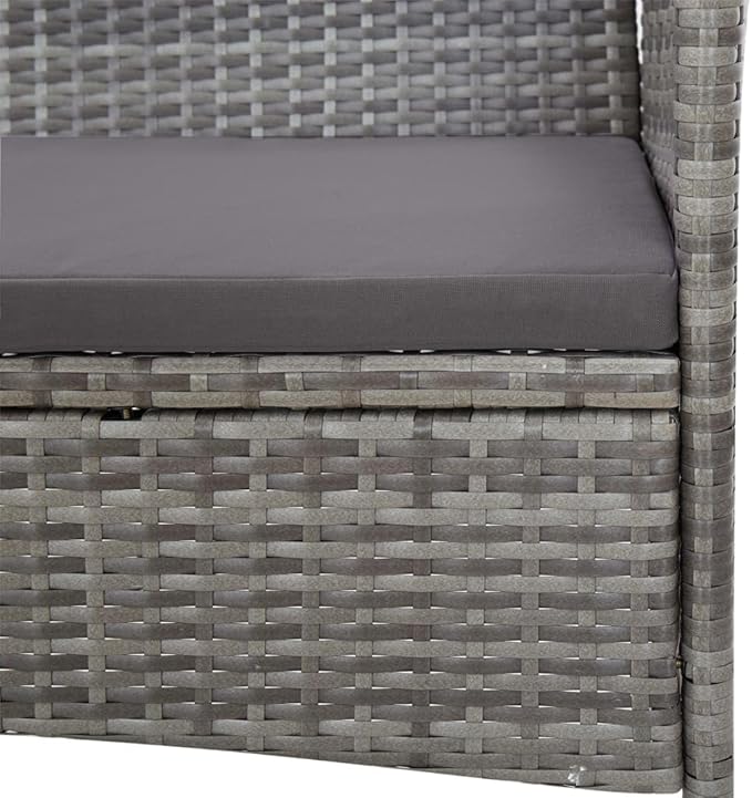vidaXL Patio Furniture Set 5 Piece, Patio Conversation Set with Cushions, Outdoor Sectional Sofa with Coffee Table for Garden, Poly Rattan Gray