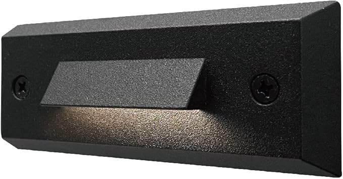 GKOLED Low Voltage Mini Size LED Landscape Step Lights, 9-15V AC/DC Cutoff Stair Riser Light, Outdoor Waterproof Accent Lighting Fixtures, 2700K IP65 Die-cast Aluminum, Powder Coated Finish 4 Pack