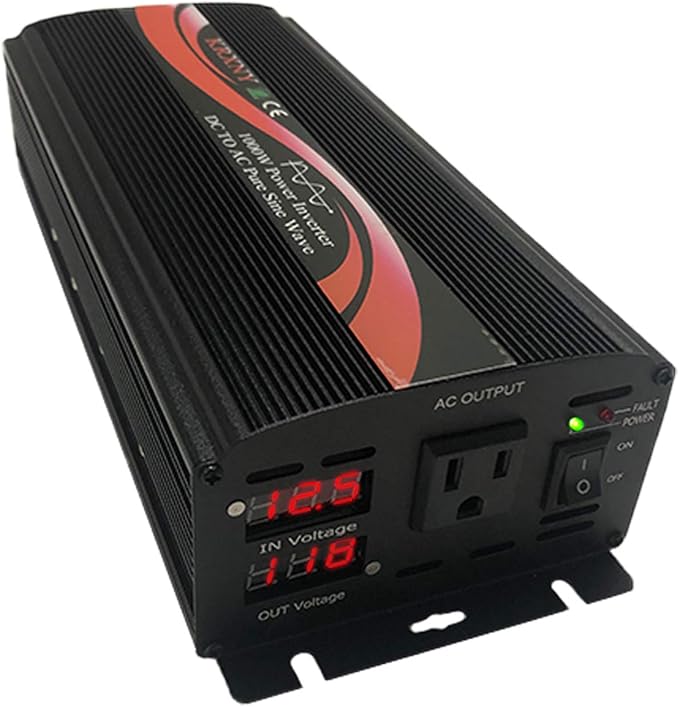 1000W Watt Pure Sine Wave Car Power Inverter Converter 12V DC to 110V 120V AC 60HZ with LED Display