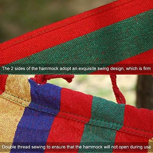 Camping Accessory Outdoor Rollover-Resistant Single Person Canvas Hammock Portable Beach Swing Bed with Wooden Sticks, Size: 260 x 80cm(Blue) (Color : Red)