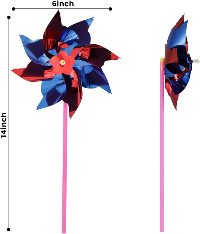 JOHOUSE 100 PCS Pinwheels for Kids, Pinwheels for Yard and Garden | Garden Party Favors, Yard Decorations, DIY Crafts