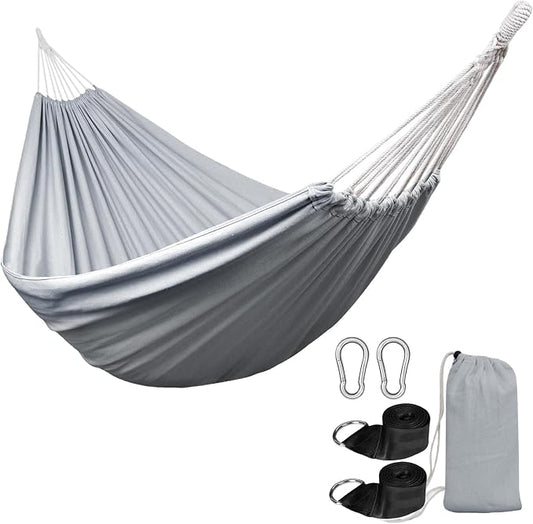 ANYOO Cotton Hammocks Portable Hammock with Tree Straps Easy Setup Indoor/Outdoor Hanging Bed 550lbs Capacity Perfect for Backyard Camping Travel