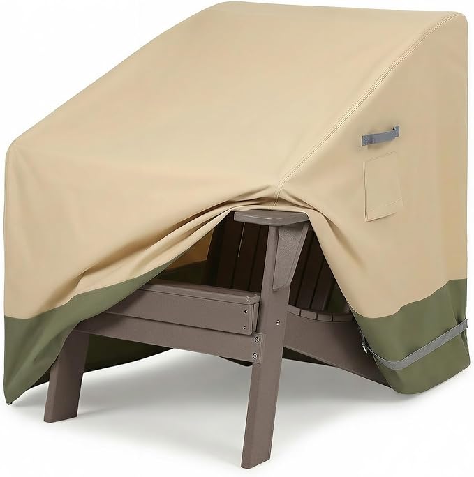 BPS Adirondack Chair Cover with Anti-UV and Waterproof Oxford Fabric, Heavy-Duty All-Weather Protection Lawn Chair Cover for Outdoor Furniture, 34''W x 38''D x 38''H