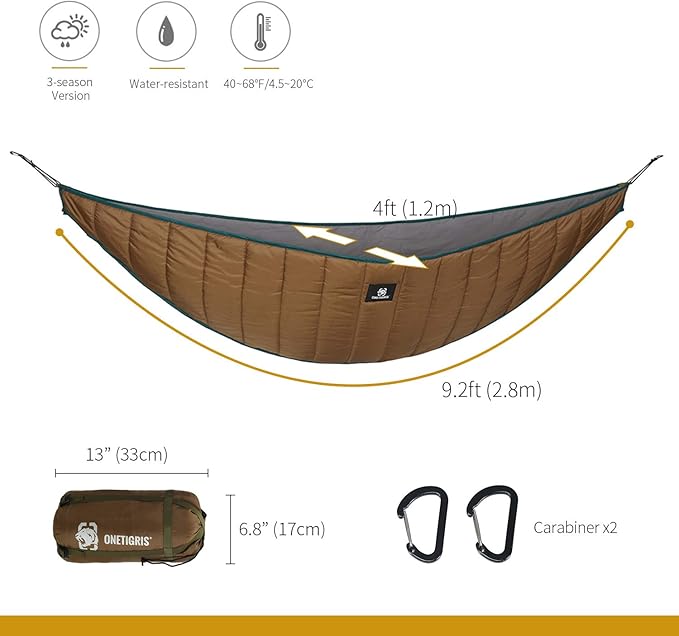 OneTigris Hideout Hammock Underquilt + KOMPOUND Camping Hammock