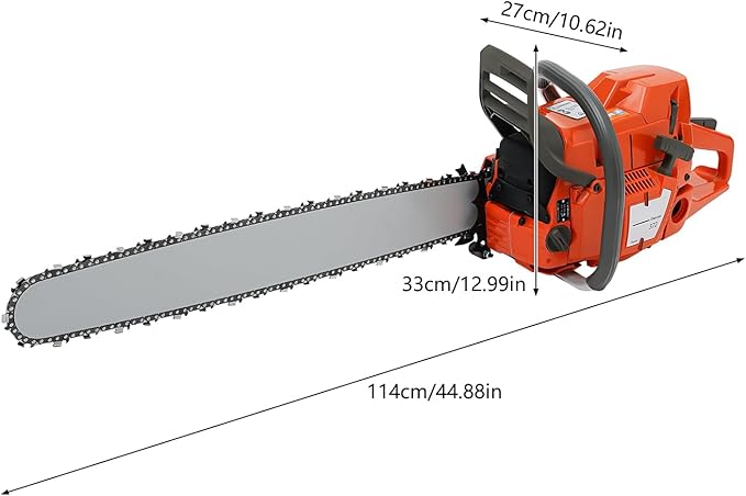 28inch Gas Chainsaw, 5.23HP 71CC 2-Stroke Gasoline Chainsaw, Air Cooled Pull Start Top Handle Gas Powered Chain Saw Petrol Chainsaws with Automatic Chain Lubrication for Trees, Wood Cutting