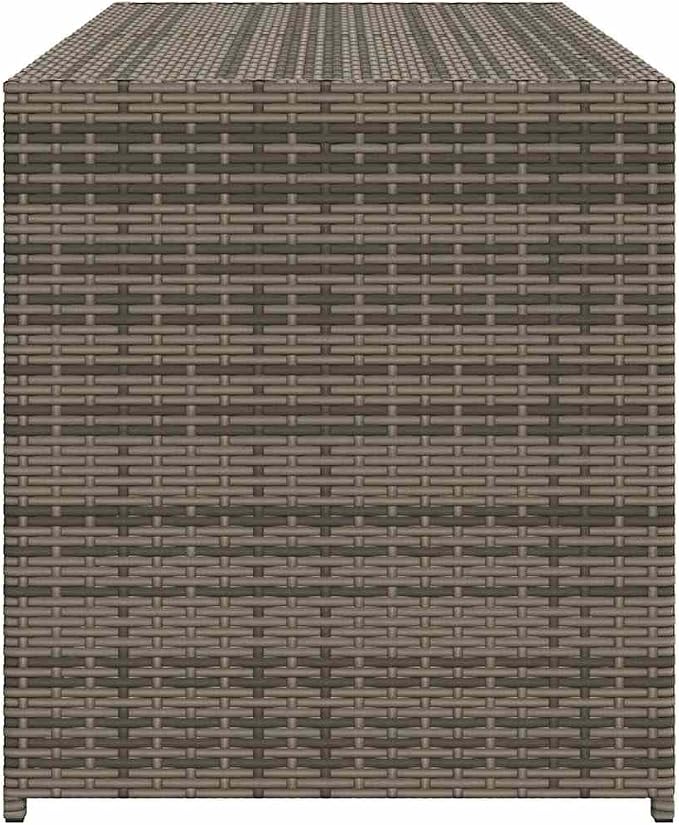 Outdoor Storage Box 283L with Gas Spring Lid, Weather-Resistant PE Rattan Deck Chest for Garden Patio Cushion Organizer, Gray 47.2 x 19.7 x 22 Inch