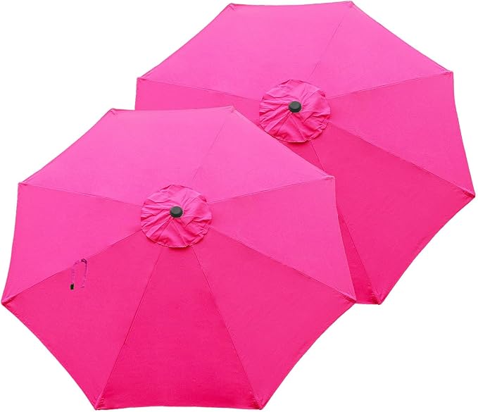 Goodgoods 9ft Patio Umbrella Replacement Canopy Market Umbrella Top Outdoor Umbrella Canopy (2pcs/package)