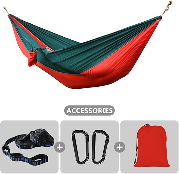 NOBRIM Camping Hammock Outdoor Portable Parachute Hammock Double Hammock Swing Hanging Chair Garden for Travel Patio Garden Backyard