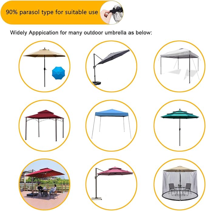 10' x 10' Patio Umbrellas Netting Mosquito Netting, Gazebo Canopy Patio Umbrella Square Clearance or Circularity OtdoorCanopy Umbrella Screen (Black)（Note: Mosquito Netting only）