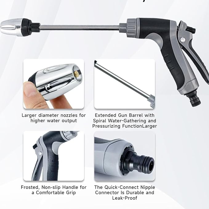 Cordless Pressure Washer, Portable Pressure Washer Guns with Adjustable Power Hose, Cordless Power Washers with 2 Mode Spray Nozzle, for Car, Patio, Porch, Sidewalk, Pathway, Driveway, Flower