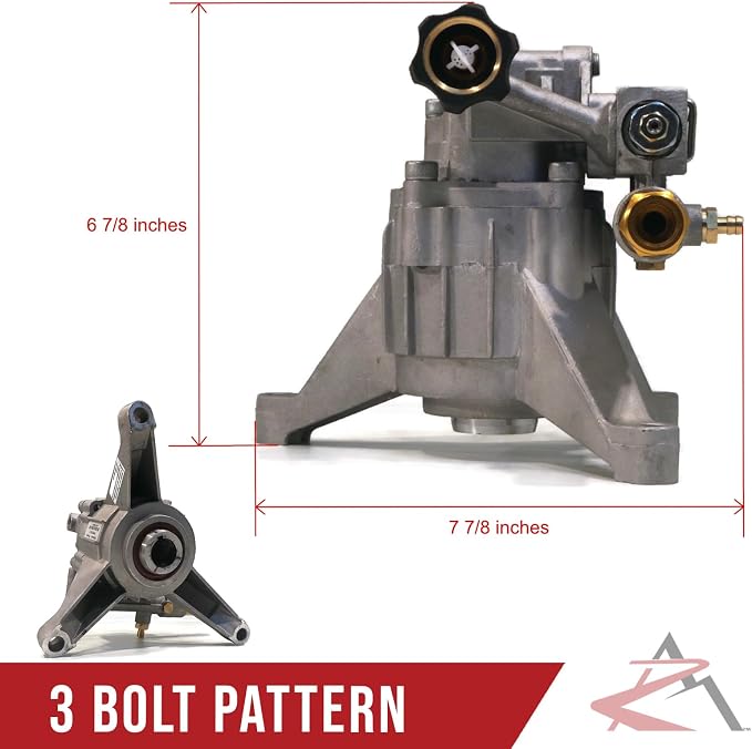 The ROP Shop 2800 PSI Vertical Aluminum Head Power Pressure Washer Water Pump, HIM-308653052 FH, 2.3 GPM, 7/8" Shaft with Quick-Connect Adapters