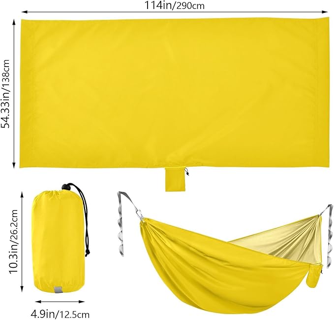 Gold Solid Color Pure Plain 330lb Capacity Outdoor Hammock Swing Hammock for Outside Beach Patio Garden accesorios para Camping