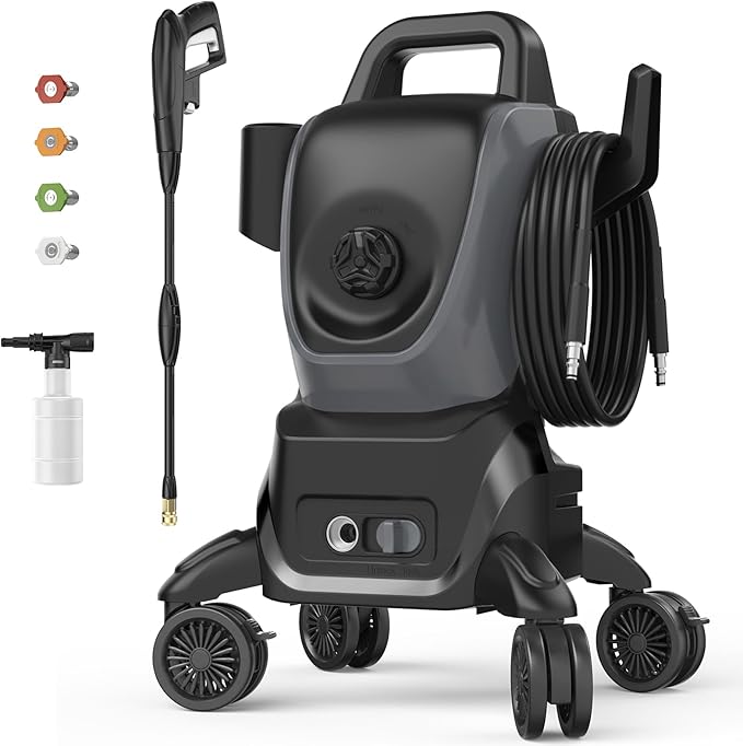 Pressure Washers, Power Washers 4500PSI 2.6GPM with 4 Wheels, High Pressure Cleaning Machine for Cars/Fences/Driveways/Patios/Farms/Home Cleaning