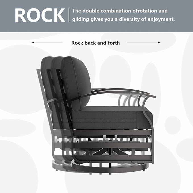 Patio Furniture Set 3-Piece Aluminum Armrest Sofa, All-Weather Patio Conversation Set with Tempered Glass Top Table & Removable Sponge Cushions for Backyard Poolside - Black.