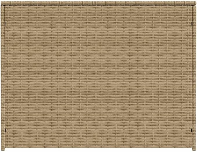 Beige 70.9 Inch Outdoor Storage Box Rattan Deck Box 984L Garden Cushion Chest for Patio Balcony Terrace, Powder Coated Steel Frame, Weather Resistant Large Patio Furniture Organizer