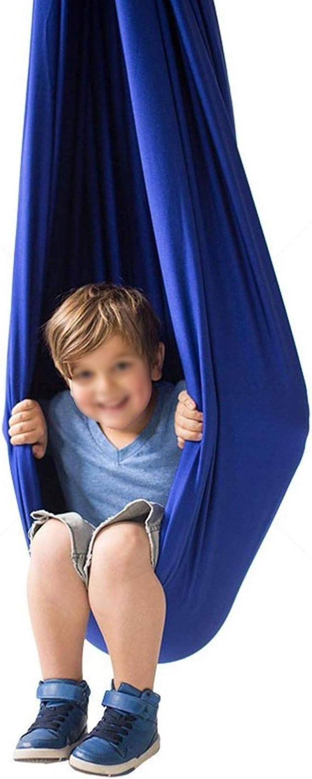 Adjustable Sensory Swing Indoor Therapy Yoga Snuggle Swing Cuddle Hammock Ideal for Children Or Adults Autism ADHD Aspergers Hammocks Outdoor (Color : Blue, Size : 150 x 280 cm)