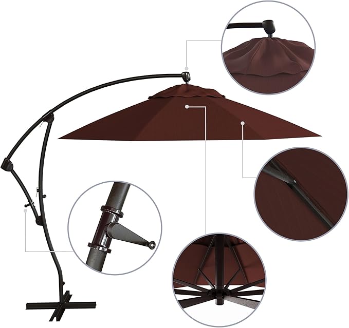 California Umbrella 9-Foot Offset Cantilever Patio Umbrella Infinite Tilt