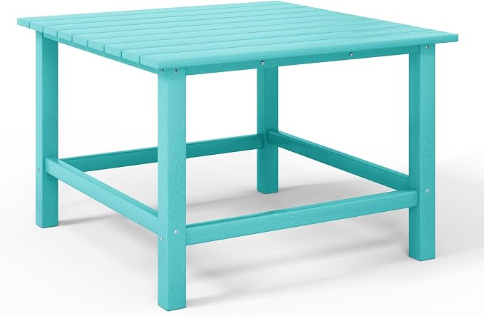 WestinTrends Malibu Kids Outdoor Patio Furniture HDPE 31" Wide Square Dining Table, Turquoise