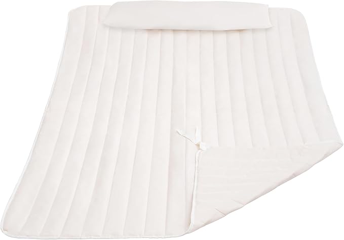 Lazy Daze Hammocks 2 Person Hammock Pad and Pillow Set, Double Polyester Quilted 78" x55" Replacement Pad for Rope Hammock, Cream