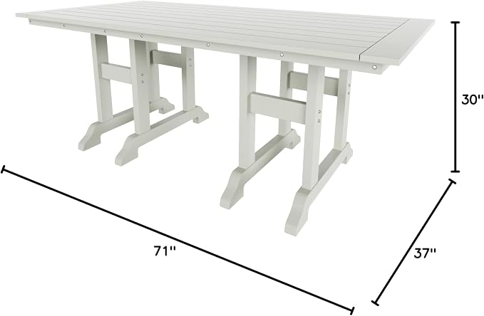 HDPE Laguna 38" X 73" Rectangular Dining Table,Sand