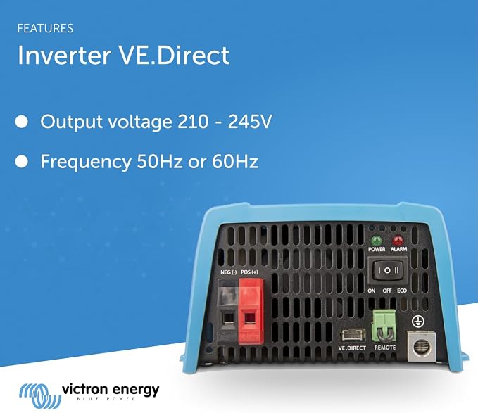 Victron Energy 250VA 24-Volt 120V AC Pure Sine Wave Inverter, NEMA 5-15R