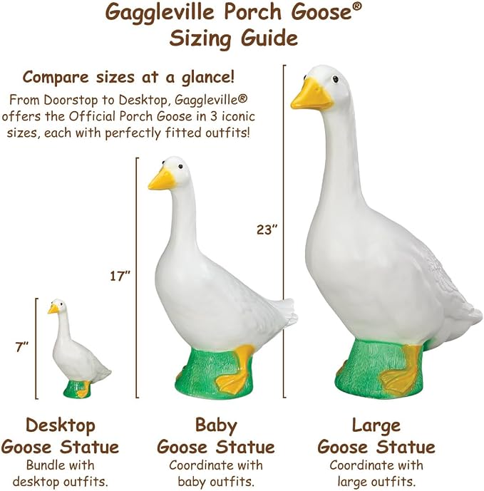 Gaggleville Flamingo Goose Outfit, Fits Large 23" H Statue, by Fox | Valley Traders
