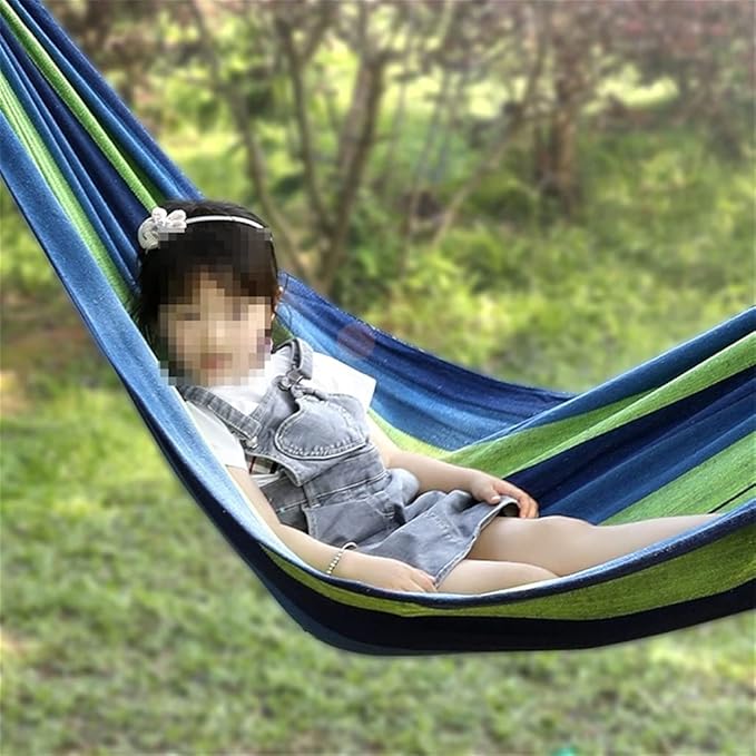 Portable Hammock Portable Double Hammock Swing Bed Large Canvas Hammocks for Beach Garden Backyard for Backpacking Beach