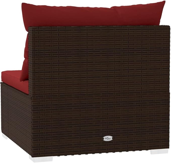 4-Seater Sofa with Cushions,Patio Lounge Set,Outdoor Patio Furniture,Conversation Furniture,Patio Furniture Sets,for Terrace,Garden,Backyard,Brown Poly Rattan